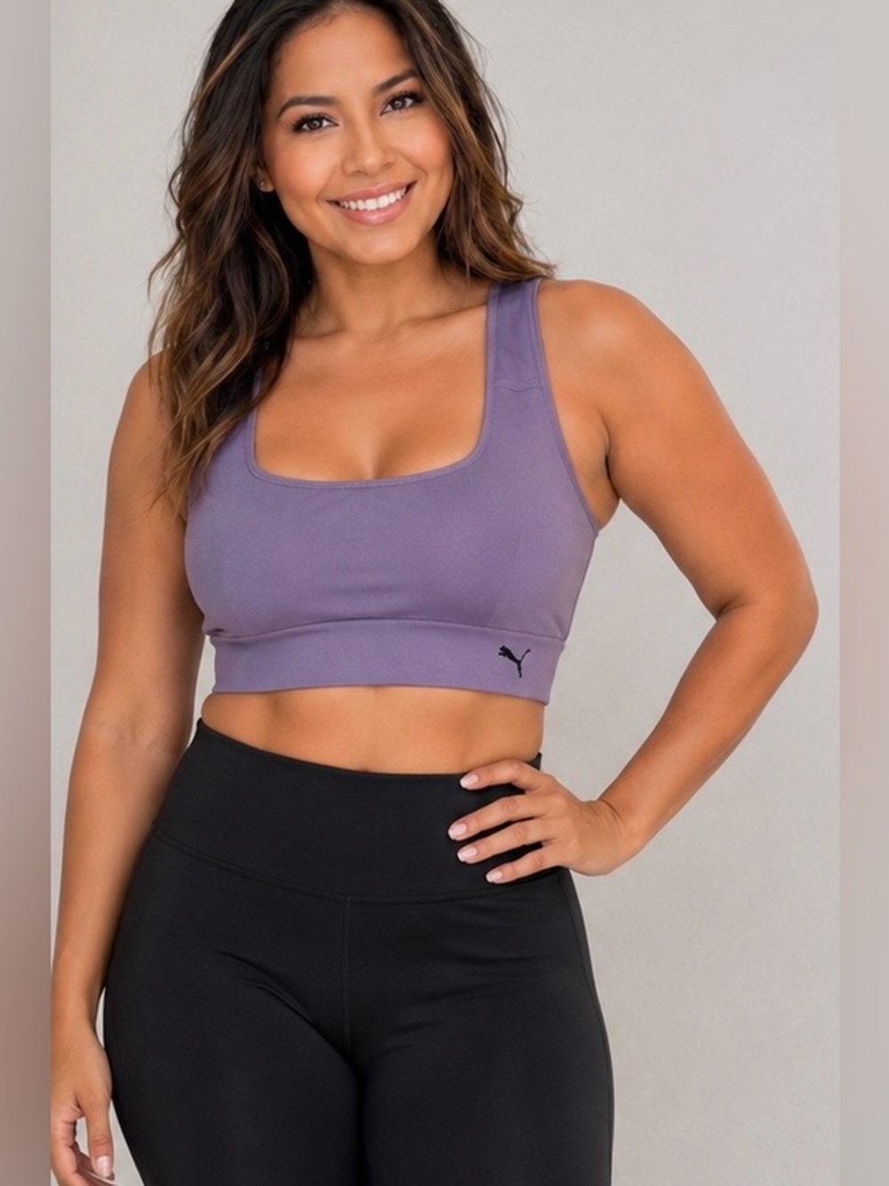 Puma Sporty & Chic:  Seamless Top in Plum Size XL